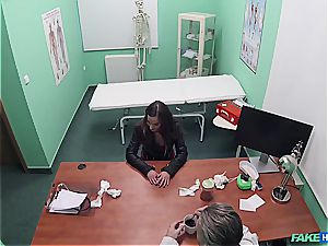 fake medical center fantastic arse patient with shaved cunt
