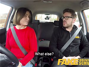 fake Driving school Jealous learner with superb fun bags